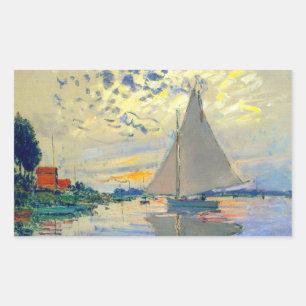 Monet Sailboat in Le Petit-Gennevilliers Rechteckiger Aufkleber