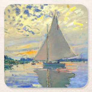 Monet Sailboat in Le Petit-Gennevilliers Rechteckiger Pappuntersetzer