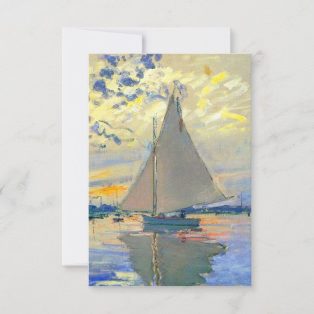 Monet Sailboat in Le Petit-Gennevilliers RSVP Karte (Vorderseite)
