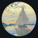 Monet Sailboat in Le Petit-Gennevilliers Runder Aufkleber<br><div class="desc">Stickers mit Claude Monets Ölgemälde Sailboat in Le Petit-Gennevilliers (1874). Ein ruhiges Segelboot segelt in Paris,  Frankreich. Ideal für Liebhaber des Impressionismus und französischer Kunstsammler!</div>