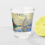 Monet Sailboat in Le Petit-Gennevilliers Schnapsglas<br><div class="desc">Shot Glass mit Claude Monets Ölgemälde Sailboat in Le Petit-Gennevilliers (1874). Ein ruhiges Segelboot segelt in Paris,  Frankreich. Ideal für Liebhaber des Impressionismus und französischer Kunstsammler!</div>