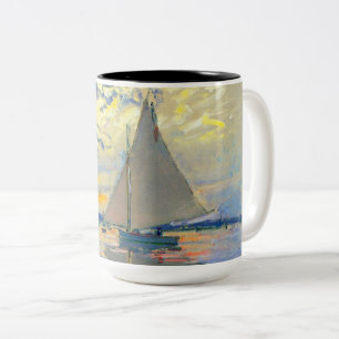 Monet Sailboat in Le Petit-Gennevilliers Zweifarbige Tasse