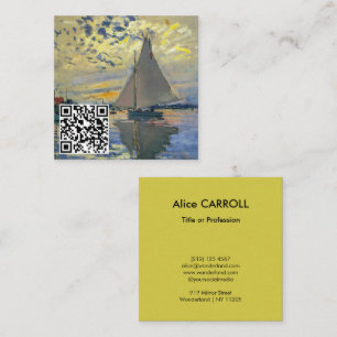 Monet - Sailboat, Le Petit-Gennevilliers - QR-Code Quadratische Visitenkarte