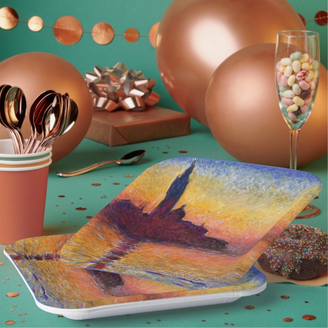 Monet - San Giorgio Maggiore, Lugano, Pappteller (Multi)