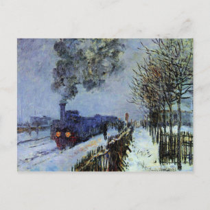 Monet - Schneeausbildung, die Lokomotive Postkarte