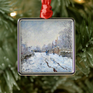 Monet - Schneeszene in Argenteuil Ornament Aus Metall