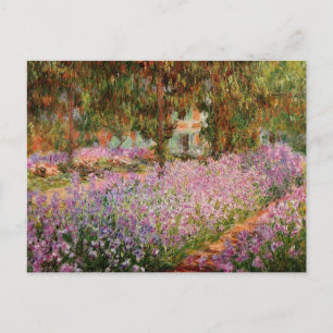 Monet - Schwertlilien in Monets Garten Postkarte