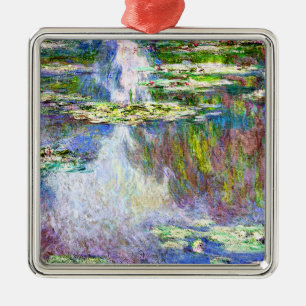 Monet - Seerosen, 1907, alte Malerei, Ornament Aus Metall