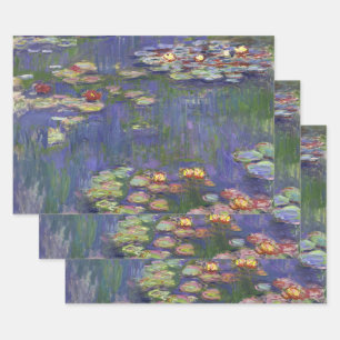 Monet Seerosen Meisterwerk Malerei Geschenkpapier Set