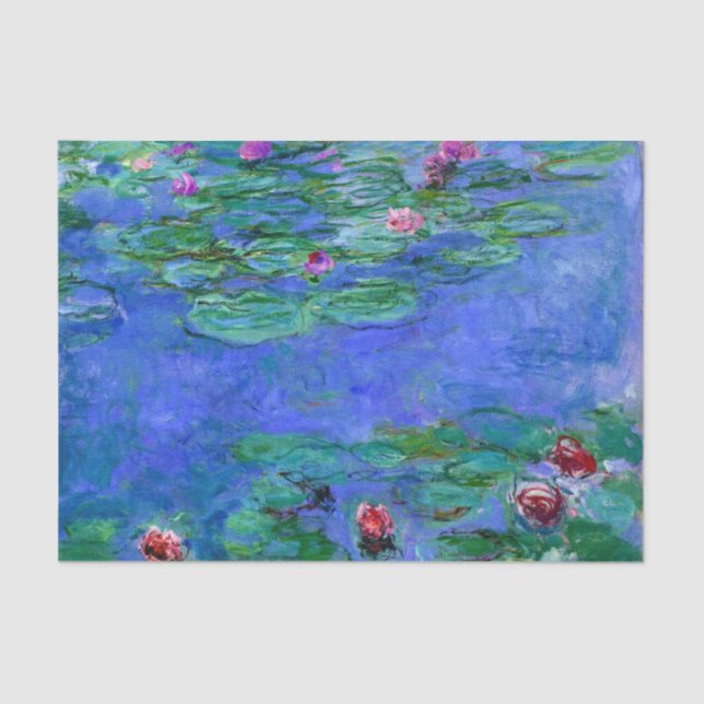 Monet - Seerosen (rot) Seidenpapier (Vorderseite)