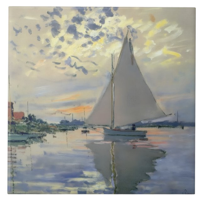 Monet-Segelboot Französischer Impressionismus Klas Fliese (Vorderseite)