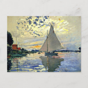 Monet - Segelboot in Le Petit-Gennevilliers Postkarte