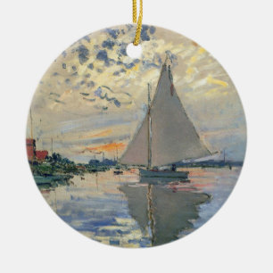 Monet-Segelschiff Französischer Impressionismus Kl Keramikornament