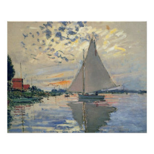 Monet-Segelschiff Französischer Impressionismus Kl Poster
