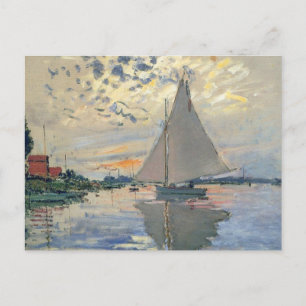 Monet-Segelschiff Französischer Impressionismus Kl Postkarte
