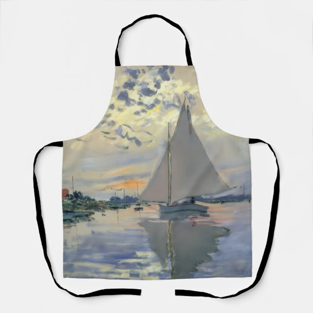 Monet-Segelschiff Französischer Impressionismus Kl Schürze (Vorderseite)