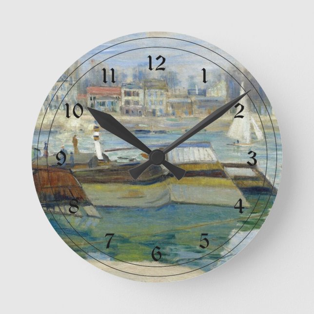 Monet - Seine bei Asniers Runde Wanduhr (Vorderseite)
