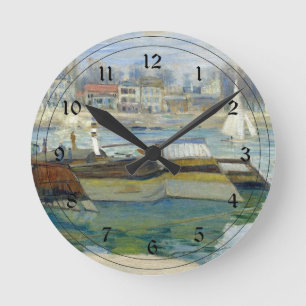 Monet - Seine bei Asniers Runde Wanduhr