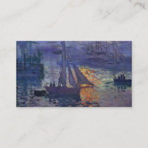 Monet Sonnenaufgang auf dem Meer Segelboot Malerei Visitenkarte