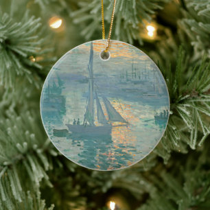 Monet Sonnenaufgang Segeln Kunstornament Keramik Ornament