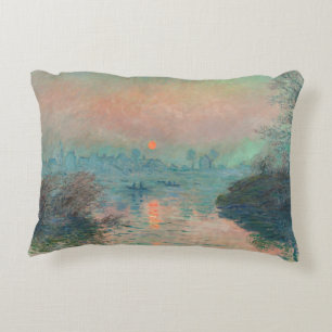 Monet Sonnenuntergang an der Seine Fine Art Impres Dekokissen