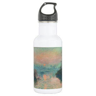 Monet Sonnenuntergang an der Seine Fine Art Impres Edelstahlflasche
