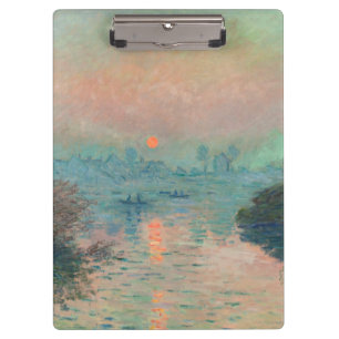 Monet Sonnenuntergang an der Seine Fine Art Impres Klemmbrett