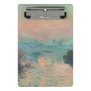 Monet Sonnenuntergang an der Seine Fine Art Impres Mini Klemmbrett