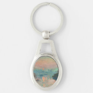 Monet Sonnenuntergang an der Seine Fine Art Impres Schlüsselanhänger