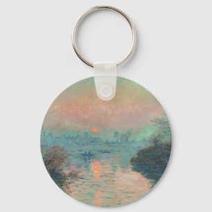 Monet Sonnenuntergang an der Seine Fine Art Impres Schlüsselanhänger