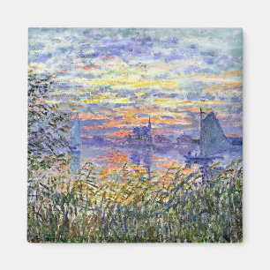 Monet - Sonnenuntergang an der Seine, Kunstmalerei Magnet