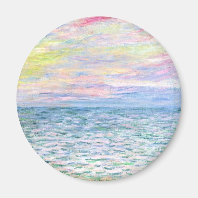 Monet - Sonnenuntergang in Pourville, schöne Kunst Magnet (Vorne)