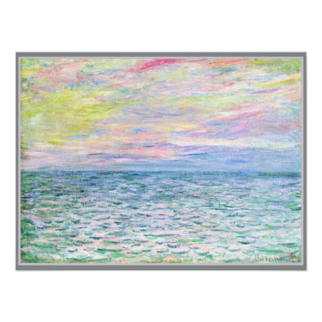 Monet - Sonnenuntergang in Pourville, schöne Kunst Poster (Vorderseite)