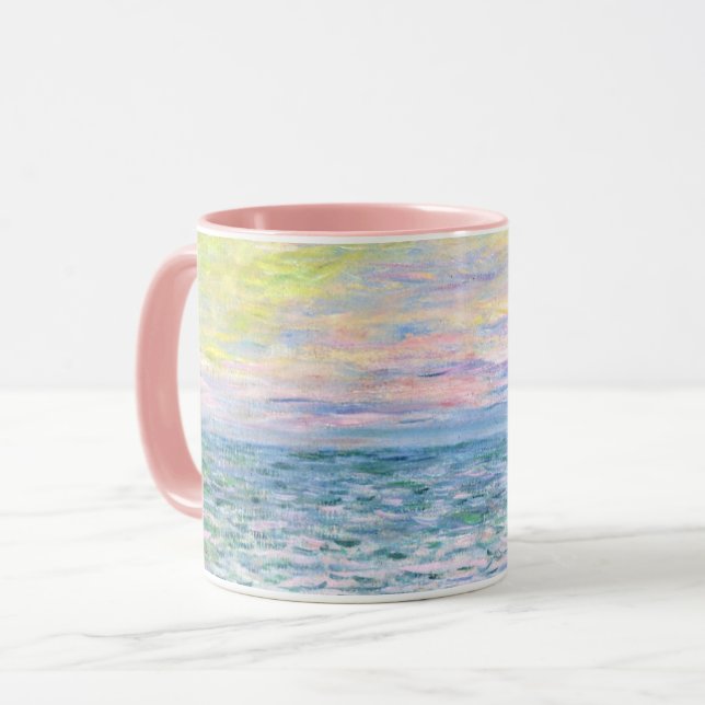 Monet - Sonnenuntergang in Pourville, schöne Kunst Tasse (Vorderseite Links)