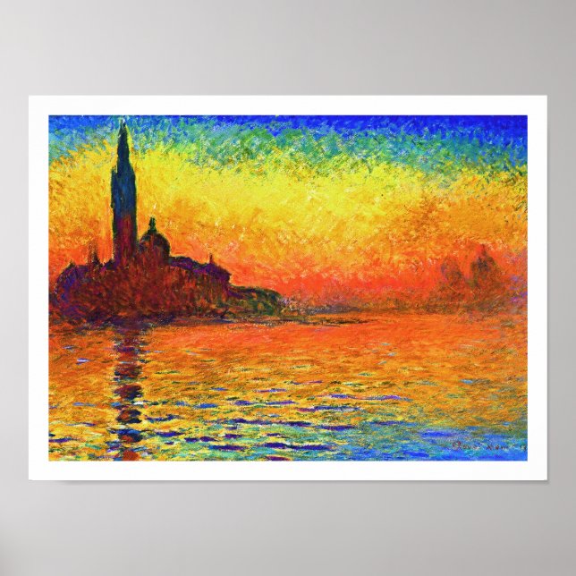 Monet Sonnenuntergang: San Giorgio Poster (Vorne)