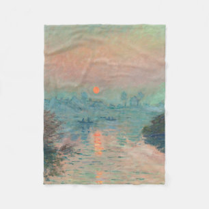 Monet Sonnenuntergang Seine Feine Kunst Impression Fleecedecke