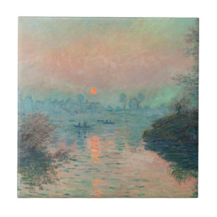 Monet Sonnenuntergang Seine Feine Kunst Impression Fliese