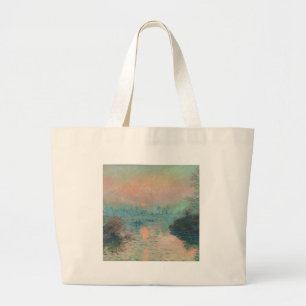 Monet Sonnenuntergang Seine Feine Kunst Impression Jumbo Stoffbeutel
