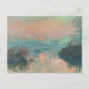 Monet Sonnenuntergang Seine Hochkunst Impressionis Postkarte