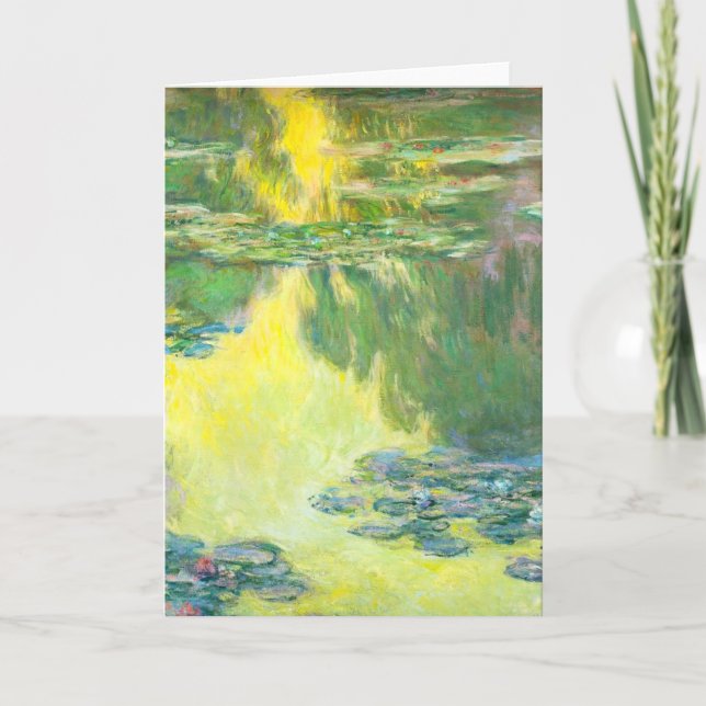 Monet Sonnenuntergang-Wasserlilie-Gruß-Karte Karte (Vorderseite)