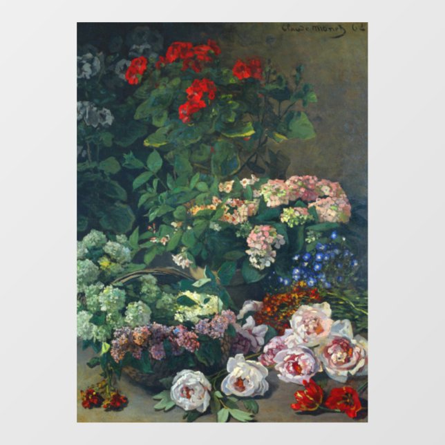 Monet Spring Flowers Fensteraufkleber (Blatt)