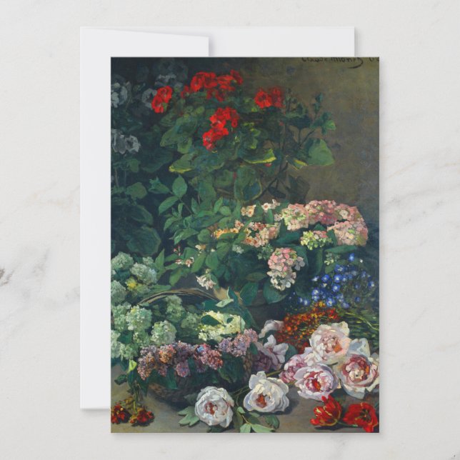 Monet Spring Flowers Save The Date (Vorderseite)