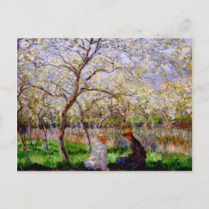 Monet - Springtime, Fine Art Malerei Postkarte