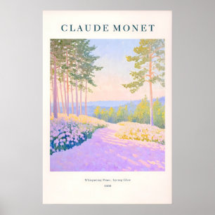 Monet-Stil Kiefernwald-Kunstposter Lila Französisc Poster