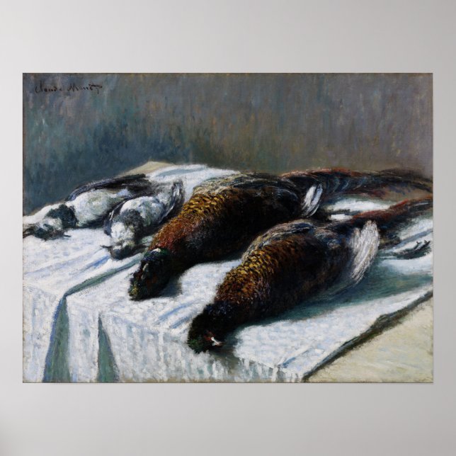 Monet - Stillleben mit Fasantien und Liebenden Poster (Vorne)