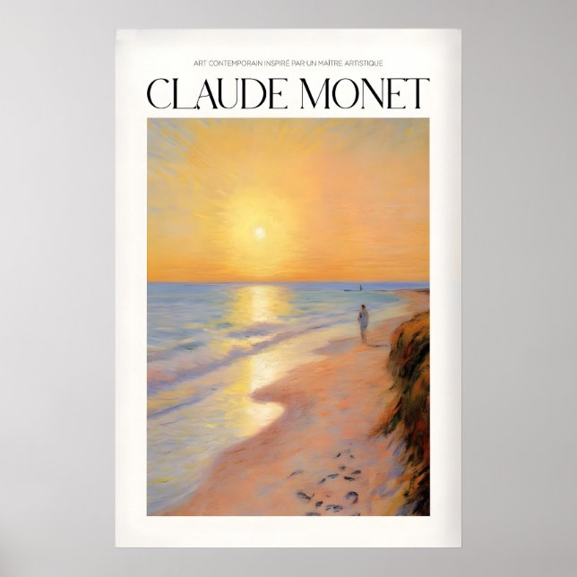 Monet-Strand-Kunstwerk Poster (Vorne)