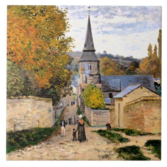 Monet - Straße in Saint-Adresse Fliese (Vorderseite)