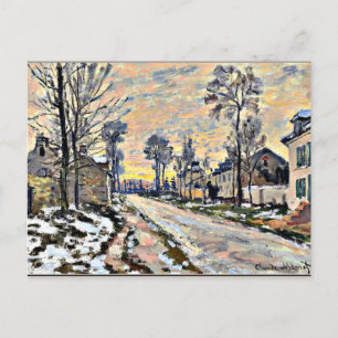 Monet - Straße nach Louveciennes, Impressionismus Postkarte