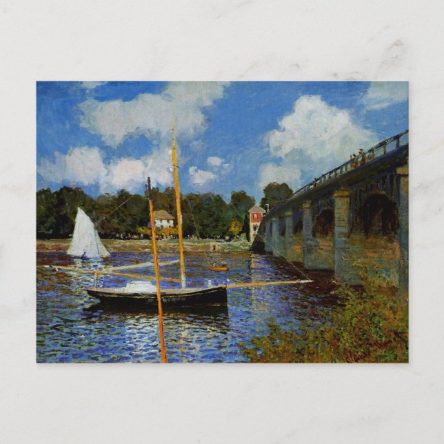 Monet - Straßenbrücke in Argenteuil Postkarte (Vorderseite)