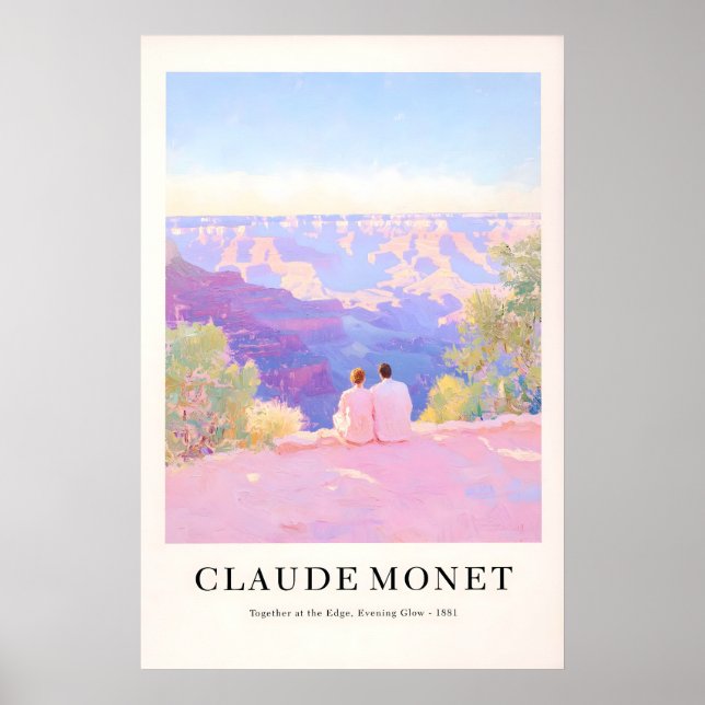 Monet Style Grand Canyon Print French Pastel Wall Poster (Vorne)
